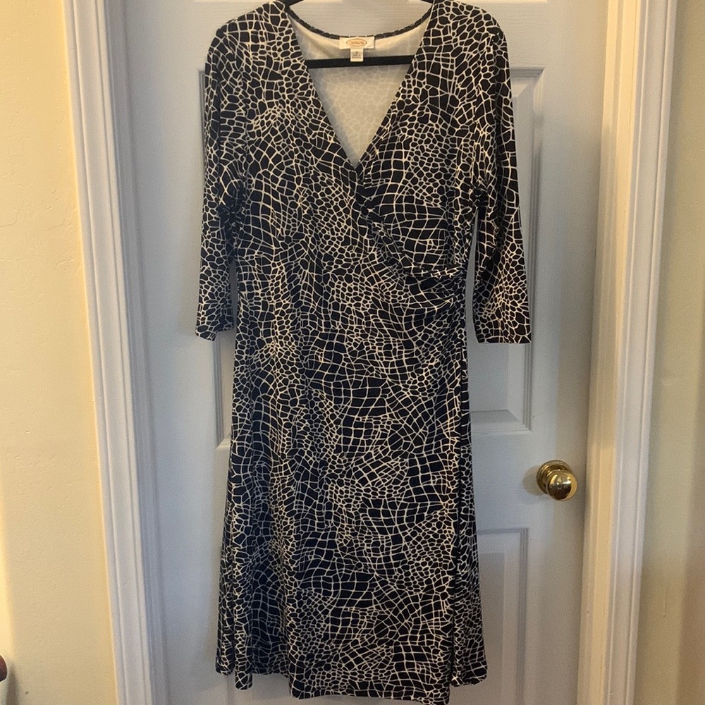 Talbots animal print side wrap dress Sz 10